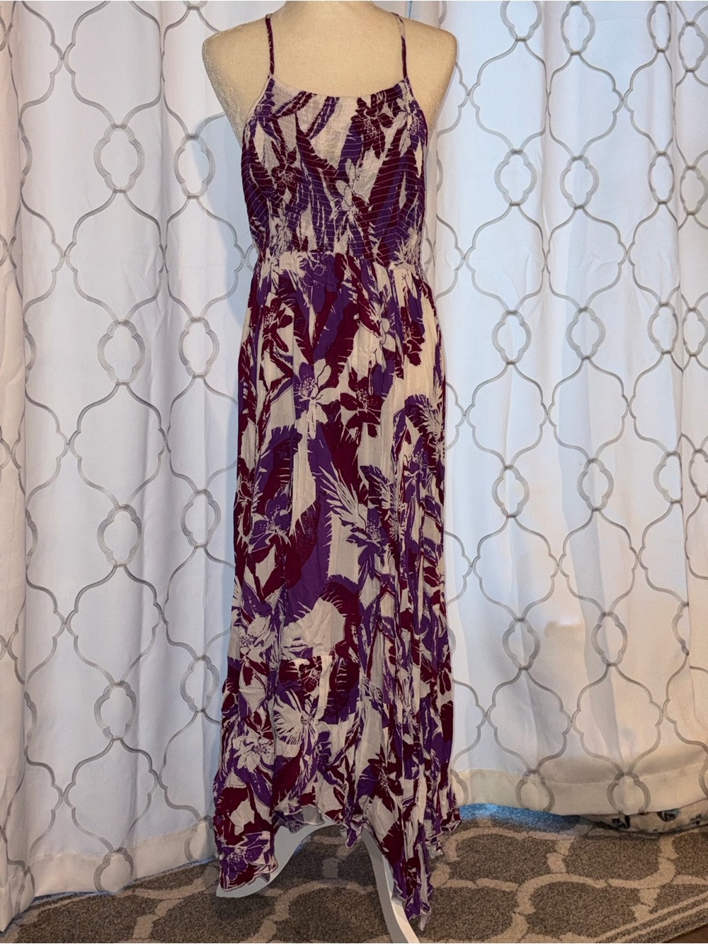 Free People Heat Wave Maxi Dress XL Purple Floral Boho